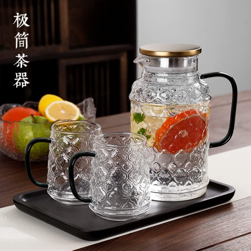 Yiylunneo Begonia Glass Hladni čajnik Visoka temperatura otporna na kućnu temperaturu Ljetni hladnjak veliki