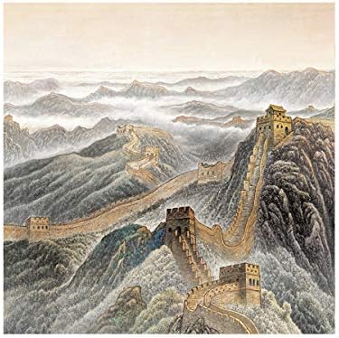 lanermoon kineska tradicionalna svilena svitka, Veliki zid moderne pejzažne viseće slike za uređenje uredskog