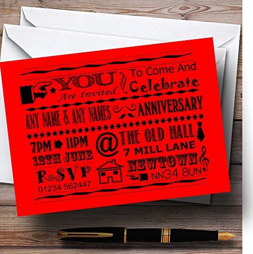 Zoološki vrt COOL Vintage Fun Chalk Typografije crvene personalizirane pozivnice za zabavu