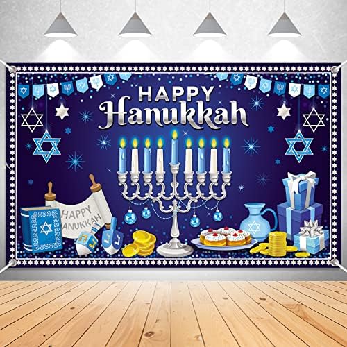 Hanuka dekoracije Happy Hanuka Decor Hanuka Party Supplies Jevrejski Chanukah Pozadina Pozadina Hanuka Banner