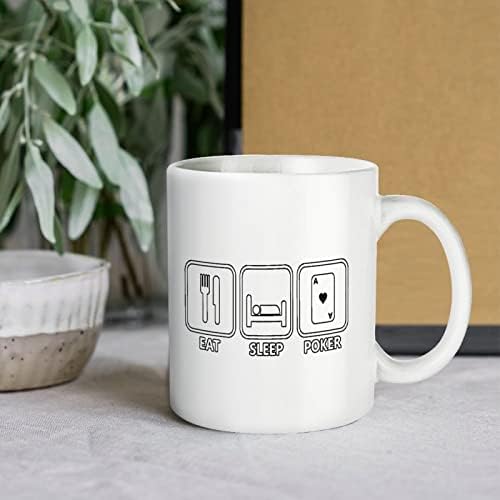 Eat Sleep Poker Print Mug Coffee Tumbler keramička šolja za čaj Funny poklon za kancelarijski dom