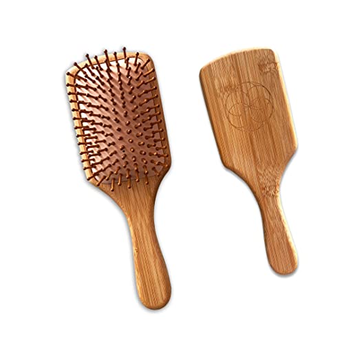 DETANGLING, Drvena kosa od bambusa i češalj-set-Unisex, za sve tipove kose, odlično za djecu, izdržljivo