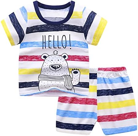 Dugme Down Todler Outfits Tops 05y Kids Prints T-Majica Toddler Hlače Kratki dječaci Postavite