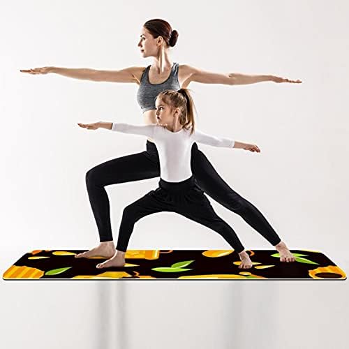 6mm Extra Thick Yoga Mat, crna Seamlesspattern Print Eco-Friendly TPE vježbe prostirke Pilates Mat sa