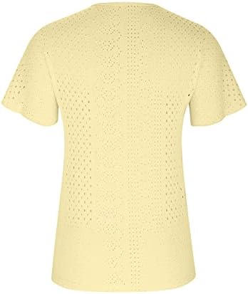 Žene V izrez čipke ruffle rukave Ljetni vrhovi kratkih rukava s majicama labavi fit tunički bluze