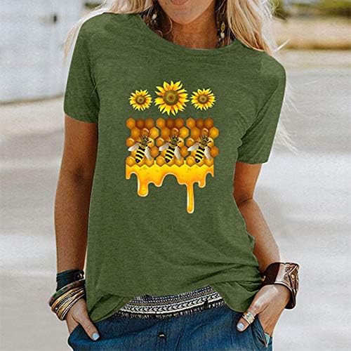 Be Kind Shirt - Žene Medonosne Pčelinje Majice Suncokreti Grafički Tee Kratki Rukav Bluza Tops