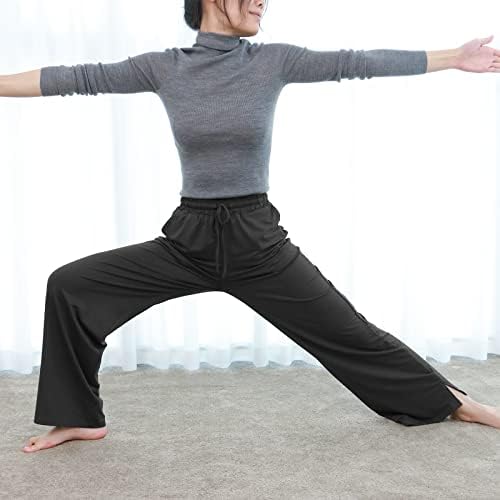 Sicvek Womens Yoga Duksevi široki lounge za noge Joggers Hlače visokog struka vučne hlače sa džepovima