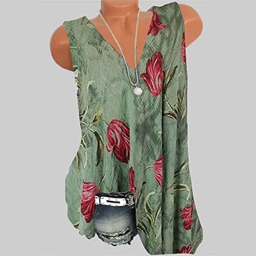 Beuu Havajske majice za žene Ljeto cvjetne tiskane majice Casual V izrez Kombinacije Comfy