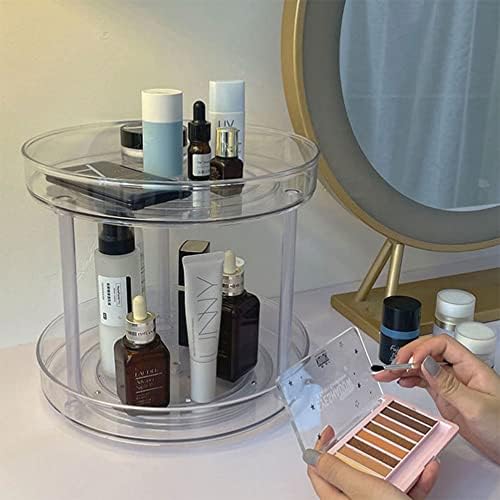 Fizzoqi Ins Prozirni akrilni rotirajuća makeup kozmetička kutija za pohranu Veliki kapacitet Desktop slječni