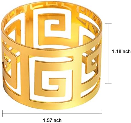 Carnvay Gold salvetinski prstenovi set od 16, metalni prsten za salvete za postavku stola, držači salveta