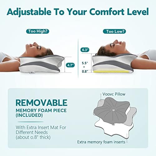 Voovc podesivi jastuci za vrat za ublažavanje bolova u spavanju, cervikalni jastuk sa memorijskom