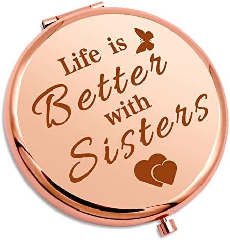 Gevody rođendanski poklon za sestru putno ogledalo za šminkanje od sestara prijateljstvo poklon za djevojčice