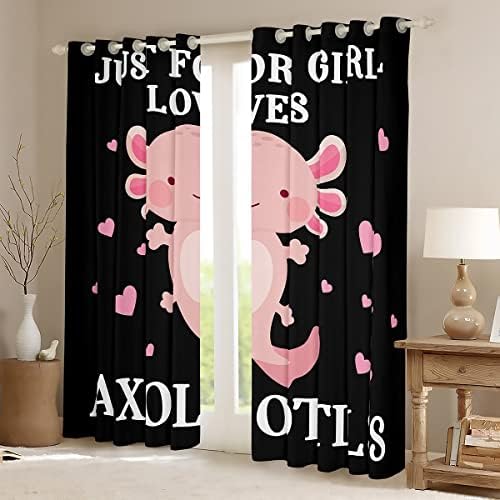 EROSEBRIDAL AXOLOTL zavjesa za djevojke Žene Cartoon Pink Amolotl Prozor Curtains Slatke životinje
