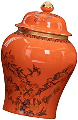 Baoblaze Porcelanski đumbir JAR HEMPLE JAR kineski stil Skladišta sa poklopcem 12,5x19.5cm Početna stranica