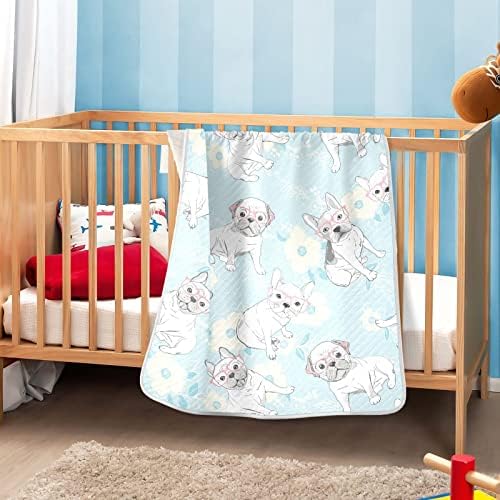 Slatka crtani crtani crtani štenad pamučni pokrivač za dojenčad, primanje pokrivača, lagana mekana prekrivačica