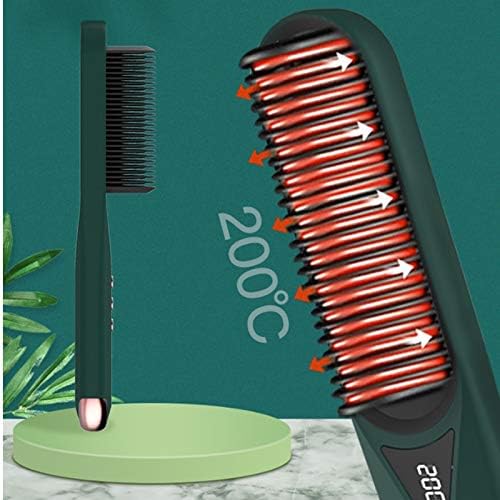 YFQHDD Električna kosa ispravljač grijaći četkica za grijanje Keramička brada ravna četka za kosu Curler
