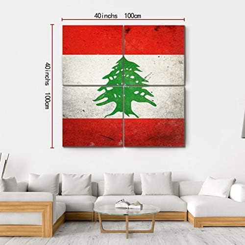 ERGO PLUS Grunge Libanonska zidna Umjetnost zadivljujuća rastegnuta slika spremna za Okačenje za Kućni dekor-savršeno