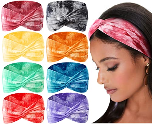 AKTVSHOW Turban trake za glavu za žensku kosu neklizajuća boja za kravatu, upletene široke ženske trake za glavu-meke