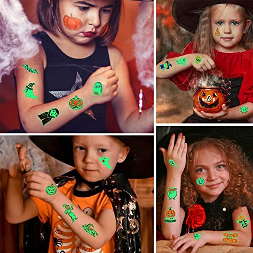 20 listova Halloween Privremene tetovaže za djecu, sjaj u tamnom Halloween Kids naljepnice za tetovažu