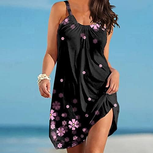 Miashui Maxi haljine za žene Žene ljetne Casual Swing majice haljine plaža Cover Up Tank Dress Maxi Dress
