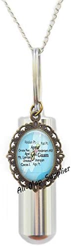 AllMappplier modna kremacija urna ogrlica Guam map urn, guam mapa kremacija urna ogrlica Guam kremiranje urn ogrlica