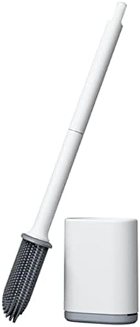 Fleksibilna silikonska toaletna četkica sa setom držača, bristanje bez ogrebotine, proširene plastične ručke