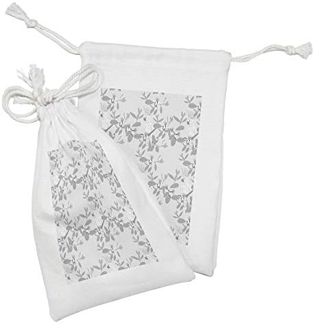 AMBESONNE cvjetna torba za tkaninu 2, jednobojni kompozicijski kompozicija Cockatoo papagaja na Feijoa cvjetajući
