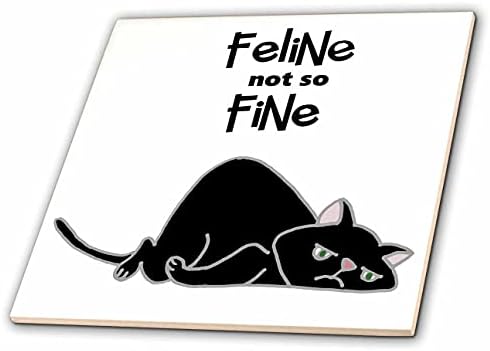 3drose Funny Feline ne tako Fine crna mačka mačka spava mačka Lovers Pun-Tiles