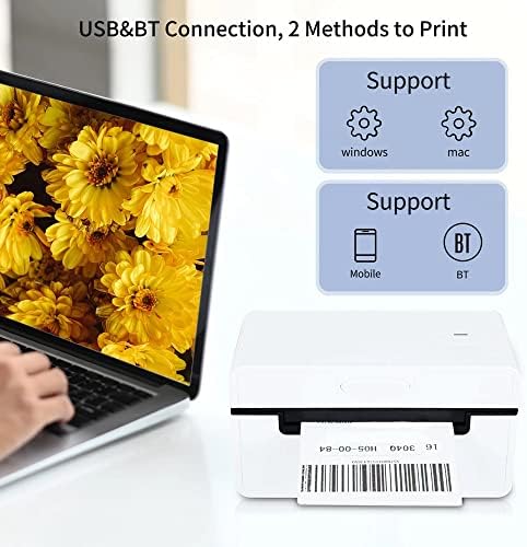 ZHUHW Desktop štampač termalnih etiketa za 4x6 proizvođač nalepnica za otpremu 180mm/s USB BT termalne
