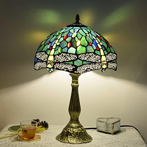Blivuselflf Tiffany Svjetiljka Staklena staklena svjetiljka Zmajne zelene spavaće sobe Lampica za čitanje