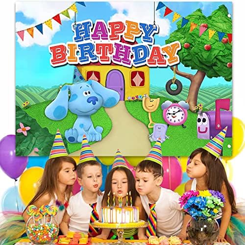 DELETO 7×5Ft plavi pas Happy Birthday backdrops potrepštine za rođendanske zabave slatka plava crtana