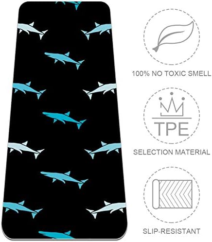 Sažetak Shark Symbols6mm Print Extra Thick Yoga Mat, Eco-Friendly TPE vježbe Mats Pilates Mat sa za jogu, trening,