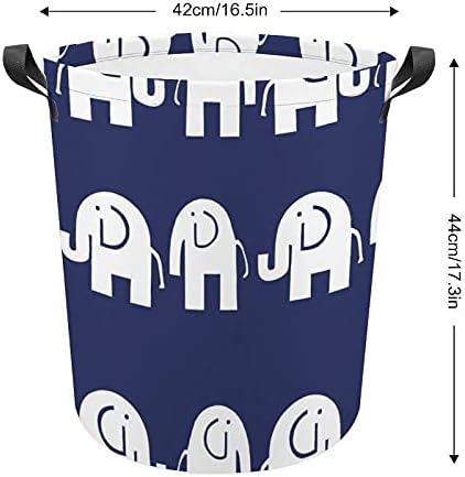 Foduoduo košarica za pranje rublja Tamno plava slonova rublje koči sa ručicama Sklopiva torba