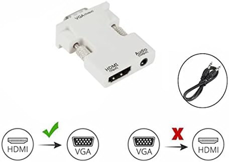 Moudoauer utikač i reproducirajte HDMI u VGA adapter sa audio muškim VGA-om na ženskom HDMI pretvaraču