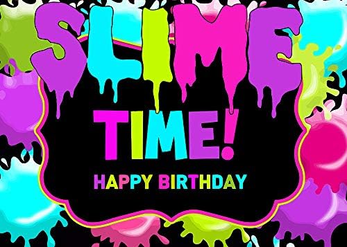 XLL It's Slime Time Theme photography Backdrop Colorful Fiesta dekoracija za Sretan rođendan fotografija