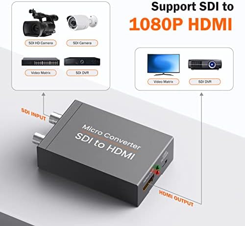 EYOYO SDI u HDMI Converter, Full HD 1080p @ 60Hz Audio & Video izlaz, podrška za SD-SDI, HD-SDI,