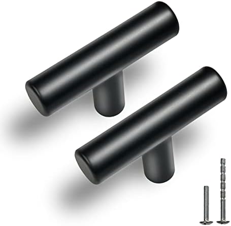 Regarsun 6 paketa kabineta mat crne 2 inčne kuhinjske ormare za obrube ploče od nehrđajućeg čelika ručice od