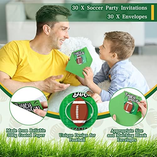 60 kom fudbalski fudbalski rođendan Poziv za dječake sa koverte Kućni sportski party poziva na igračku