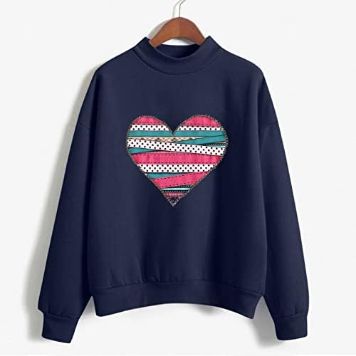 Jesenji i zimski okrugli vrat Pulover dugih rukava Solid Boja Ljubav Džemper sa puloverom