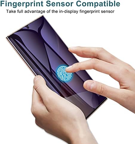 [2 + 2 paket] za Samsung Galaxy Note 20 ultra zaštitnik zaslona privatnosti [podrška otiska prsta] Anti-plava lagana zaštita za oči protiv špijunskog anti-sjajnog ljubičasti Fleksibilni film + zaštitni zaštitnik stakla za sočivo kamere