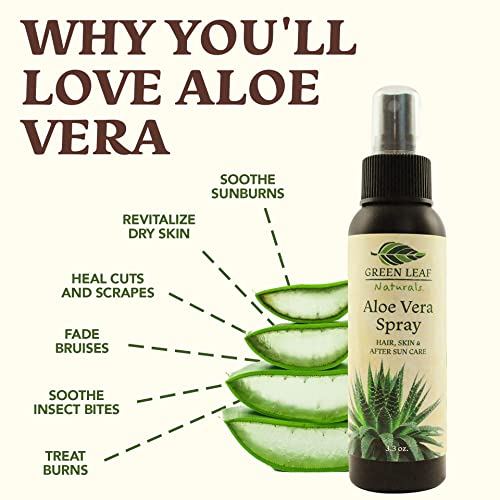 Putni sprej Aloe Vera za kosu, kožu, lice, njegu nakon Sunca i reljef od opekotina |3.3 oz / hladno
