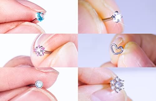 Prjndjw 20g hirurški prstenovi za nos od nerđajućeg čelika za žene muškarci hipoalergeni nosni klin slatki
