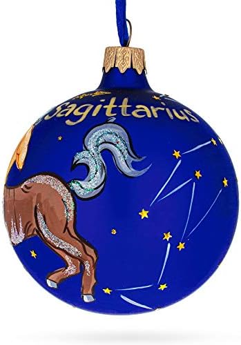 Strijelac Astrološki Horoskopski Horoskop Znak Glass Ball Božić Ornament 3.25 Inča
