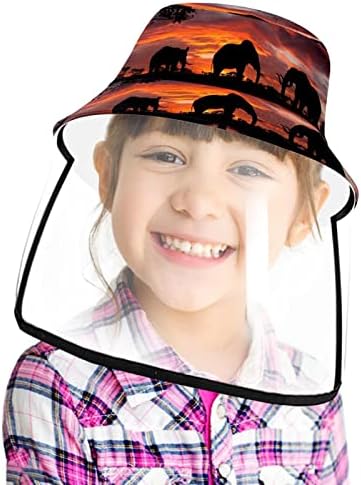 Zaštitni šešir za odrasle sa štitom za lice, ribarsko šešir protiv sunčane kape, zalazak sunca Slon