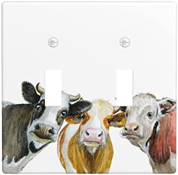 Slatka krava seoska kuća Double preklopni prekidač zidne ploče 2 banda ukrasna za djevojke dnevni