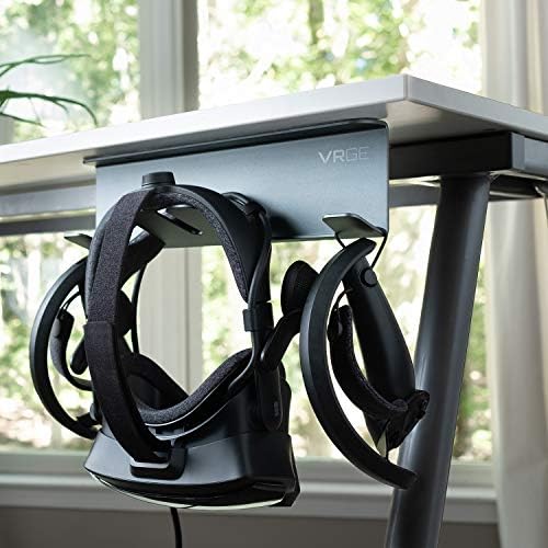 VRGE VR Stand under Desk Storage Display Hook Organizator-Premium Metal-za Meta Oculus Rift s Quest 2, HTC Vive