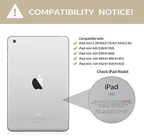 Ugokaza iPad mini futrola, mini 2/3/4/5 futrola, [Kartice] Ultra tanka lagana PU kožna štand flip futrola s automatskim