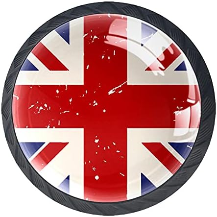 Guerotkr 4 kom, ručke ormarića, gumbe za ormariće, komoda, ručke za ormare i ladice, britanska zastava