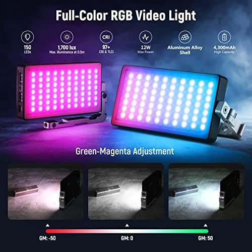 NEEWER RGB Video Light, SL90 12W 4300mah baterija 360° puna boja 18 svjetlosnih scena, 2500~10000k CRI97+