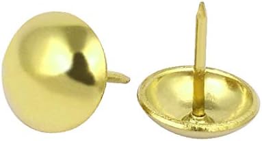 X-Dree Metal Okrugli glava Renoviranje noktiju Gold Tone 14mm Dia 30pcs za kućni dekor (metalna okrugla